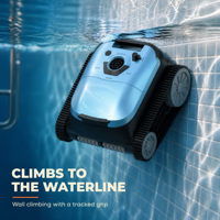 Nettoyeur de piscine robotisé sans fil, aspirateur automatique pour piscines jusqu'à 300 m², escalade des parois, double brosse à rouleaux, IPX8