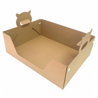 Design de logo personnalisé 100% papier recyclé étanche portable pliable voyage épaissi jetable bac à litière pour chat 20L