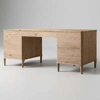 Mesa de Estudio Portátil de Estilo Francés Moderno con 7 Cajones, Escritorio de Madera Sólida para Oficina, Computadora y Hogar