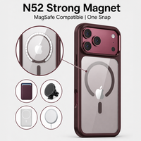 Coque de téléphone magnétique transparente en PC avec cadre TPU coloré N52 antichoc pour iPhone 18 17 Pro Max – Vente en gros OEM