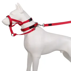 Masque de chien aboiement réglable en gros en usine collier de tête de chien licou collier de chien en nylon réfléchissant de haute qualité