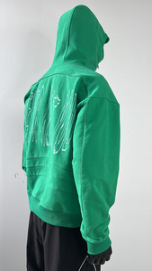 Kualitas tinggi kustom ritsleting penuh masker lapisan ganda masker ritsleting jaket kustom berat French Terry Hoodie untuk pria - Product Image 4