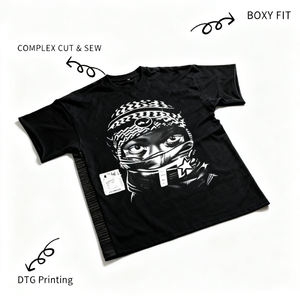 Футболка с принтом по индивидуальному заказу-супертяжелый винтажный негабаритный рисунок футболка с укороченным дизайном - Product Image 2
