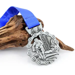 Medal Manufacturer Design Custom Meta Finish Sports Triathlon Cycling Medals