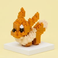 Figurine de créature de renard fantastique en micro-blocs, modèle animal en briques pixelisées marron, jouet de collection DIY, cadeau pour les fans