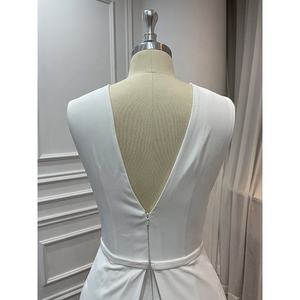 Robes décontractées de haute qualité pour femmes d'usine en gros <span class=keywords><strong>Combinaison</strong></span> blanche personnalisée Soirée formelle Robe d'invité pour mariage <span class=keywords><strong>avec</strong></span> ceinture - Product Image 6