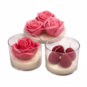 NF Lauren Rose Strawberry Flower Glass <b>Candle</b> Private Label Scented Soy Wax Handmade Eco-friendly <b>Long</b>-lasting Decorative <b>Candle</b> - Product Image 4