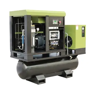 10hp 7.5kw 145psi 30cfm Silent Combined Screw Air Compressor With Air Dryer And Air Tank