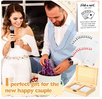 Ensemble de 57 cartes de jeu personnalisées pour livre d'or de mariage avec boîte en bois – Alternative classique au livre d'or de mariage blanc