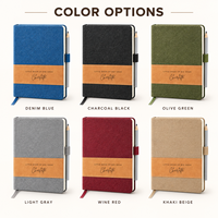 Carnet personnalisé en cuir PU avec logo, couverture rigide et marque-page en ruban pour cadeaux d'affaires – Vente en gros