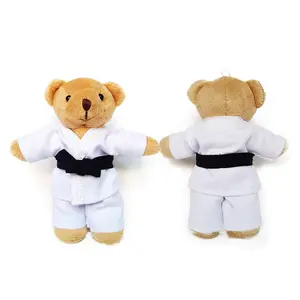 Ucuz Özel mini dolması peluş judo üniforma teddy bear oyuncaklar