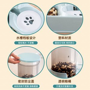 Distributeur automatique de nourriture et d'eau pour chats avec stockage de nourriture et système d'abreuvement par gravité, design simple - Product Image 4
