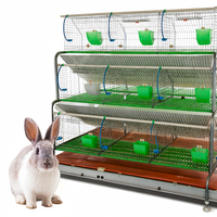 Cage à lapins à 3 niveaux et 18 niches, cage à animaux pour usage agricole, cage d'élevage de lapins galvanisée à chaud