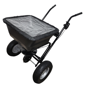 Mini chariot d'épandage pour le jardin, épandeur de sel fondu, épandeur d'engrais à pousser avec roue pneumatique 5.00-6