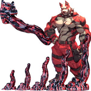 Фэнтезийный собачий фаллоимитатор с реалистичным языком, красно-черный мраморный силикон, несколько размеров - Product Image 1