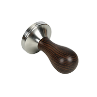 OEM 49mm/51mm/54mm/58mm Tasseur à café expresso en acier inoxydable à base plate avec poignée en bois