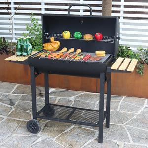 Double-Sided Charcoal Grill With Trolley Outdoor BBQ Grill Multifunctional Portable Camping Grill For Household Use - Product Image 1