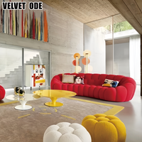 Choix des influenceurs : Canapé en tissu moderne en maille 3D, design sans pieds, motif nid d'abeille, couleur vert citron, autoportant, photogénique