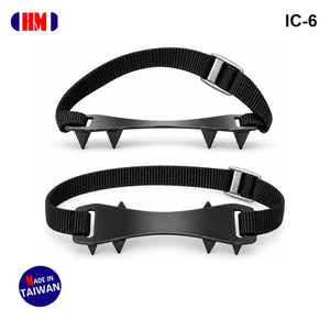 Crampons à glace pour bottes de travail, 6 points d'ancrage, en acier estampé, avec sangle en sangle tissée, pour allées glacées, paire, fabricant OEM ODM, Taïwan - Product Image 3
