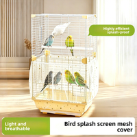 Housse de cage à oiseaux en maille pliable, anti-éclaboussures, carrée, universelle, motif étoile et lune, toutes saisons