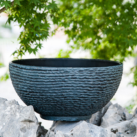 Pot de fleurs décoratif pour jardin extérieur, grand pot en plastique recyclé, pot de fleurs en forme de lotus