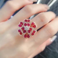OEM ODM 925 Sterling Silver Natural Ruby Holiday Celebration Engagement Token Luxury Jewelry Wedding Anniversary Gift
