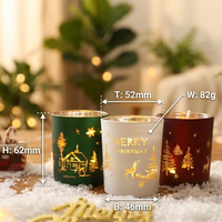 Vente en gros de pots à bougies électro-plaqués vides pour la décoration de Noël, fournitures pour la fabrication de bougies