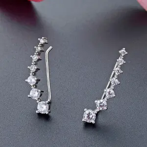 Solid CZ Zircon Clip-on Earrings Women Wedding Fashion Jewelry