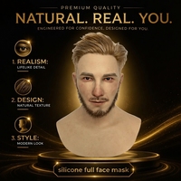 Masque facial en silicone réaliste, sensation de peau douce, design réaliste de visage d'homme âgé, déguisement de fête, cosplay, masque en silicone réaliste