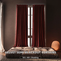 Rideaux à œillets en velours flanelle européen, couleur unie, perforés, isolants, anti-bruit, installation au plafond