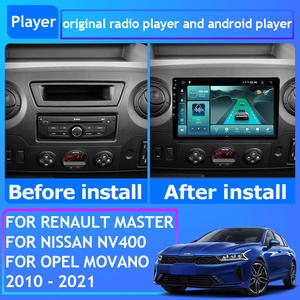 Android 13 per Renault Master Nissan NV400 Opel <span class=keywords><strong>Movano</strong></span> <span class=keywords><strong>2010</strong></span> - 2021 Autoradio Lettore Multimediale Navigazione GPS Auto Wifi - Product Image 2