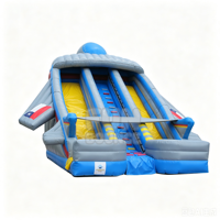 Glissière d'urgence gonflable à double canal en PVC pour usage extérieur