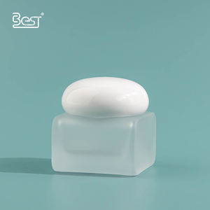 Forme spéciale avancée rechargeable 30ml 50ml 100ml 50g ensemble de bouteilles en verre carré givré avec couvercle rond de pompe pour fondation Loti - Product Image 5