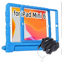 Étuis pour tablette HGD pour iPad Mini 6 2021 A15 8,3 pouces avec protection d'écran intégrée, coque robuste antichoc avec support et sangle