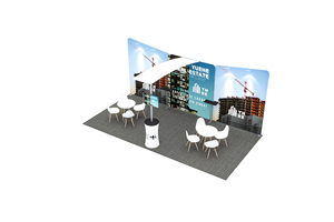 Cabina de exhibición portátil plegable de configuración rápida sin herramientas 10x20 Fondo de tela de tensión Soporte de exhibición retroiluminado portátil - Product Image 4