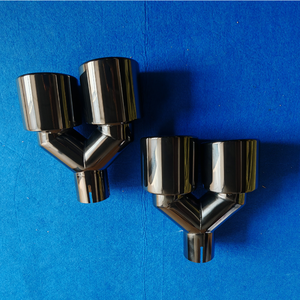 Embout d'échappement en acier inoxydable noir titane de 3,5 pouces, forme en Y, double tuyau, bord roulé incliné, embout de silencieux universel de performance - Product Image 3