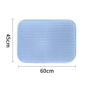 Anti-carry-out impermeable a prueba de salpicaduras a prueba de suciedad Filtro de doble capa lavable alfombra para mascotas tapa productos de limpieza EVA alfombra para arena para gatos - Product Image 3