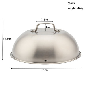 Dôme de cuisson en acier inoxydable pour fondue, couvercle rond pour fondue, dômes de cuisson pour grilles, accessoires de barbecue - Product Image 2