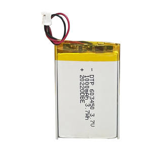 แบตเตอรี่ลิเธียมไอออน 603450 1000mAh 3.7V ของแท้จากโรงงาน OEM โพลิเมอร์ ขายส่ง คุณภาพดี ความจุขนาดใหญ่ - Product Image 1