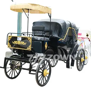 Luxurious black four-wheel sightseeing electric royal carriage for sale