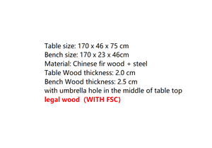 Ensemble <span class=keywords><strong>table</strong></span> de <span class=keywords><strong>jardin</strong></span> robuste 170 cm avec 2 bancs, <span class=keywords><strong>table</strong></span> de pique-nique <span class=keywords><strong>pliante</strong></span> en bois, ensemble 3 pièces pour <span class=keywords><strong>4</strong></span>-6 <span class=keywords><strong>personnes</strong></span>, barbecue extérieur - Product Image 4