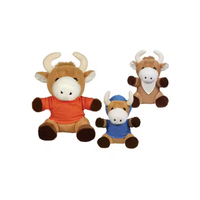 2025 nouveau taureau en peluche doux adorable mignon vache jouet en peluche avec t-shirt personnalisé