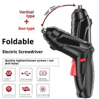 Tournevis électrique rechargeable de type pistolet, multi-vitesses, pliable, mini perceuse multifonctionnelle au lithium, ensemble d'outils portatifs robustes