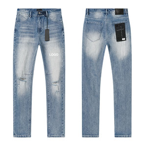 <span class=keywords><strong>Jeans</strong></span> <span class=keywords><strong>Skinny</strong></span> da <span class=keywords><strong>Uomo</strong></span> TOP RT, Design alla Moda, Denim Stonewashed con Decorazioni a Strappi - Product Image 4