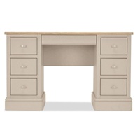 Table de maquillage de style minimaliste personnalisée, en bois massif peint en blanc, placage de chêne, console à 6 tiroirs, coiffeuse pour chambre à coucher