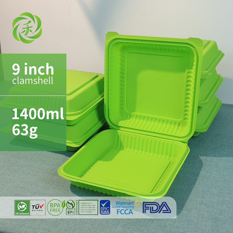 Compostable Clamshell Take Out Food Containers