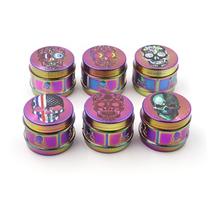 Broyeur à cigarettes en alliage <span class=keywords><strong>de</strong></span> zinc Joli Fantasy Color Skull 3 pièces, fabricant <span class=keywords><strong>de</strong></span> broyeurs personnalisés pour fumeurs - Product Image 2