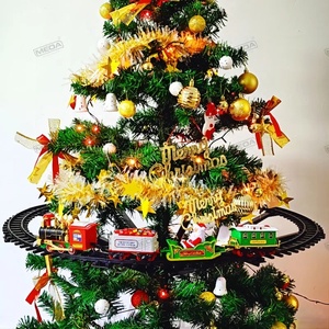 Pin Hoạt Động Điện <span class=keywords><strong>Train</strong></span> Đồ Chơi Nhựa Đường Sắt Xe Với Âm Thanh Và Ánh Sáng Cho Trẻ Em Giáng Sinh Trang Trí Cây <span class=keywords><strong>Train</strong></span> Theo Dõi Đồ Chơi - Product Image 5