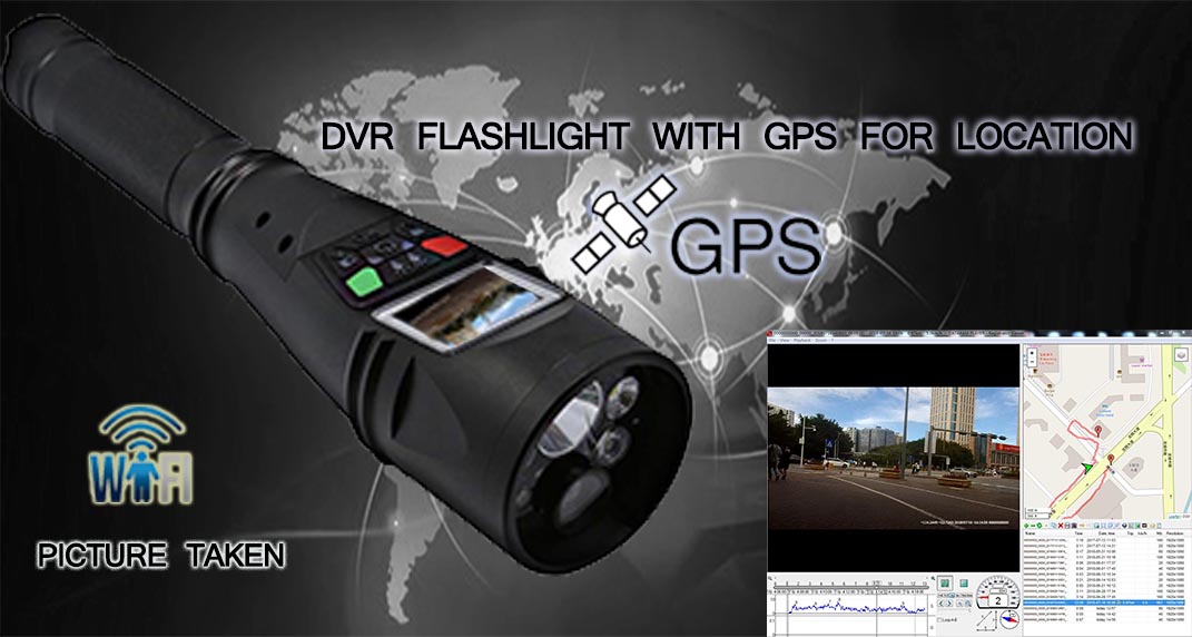 WIFI GPS Rechargeable Video Recorder Torch Light Camcorder Led DVR Flashlight For Police Railway
