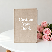 Livre de vœux en lin entièrement personnalisable Cahier de discours pour couple Cérémonie de mariage Cadeau de fiançailles pour la mariée et le marié